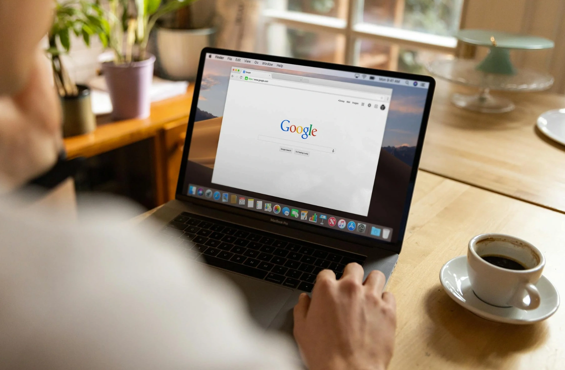 Google Search engine presented on laptop