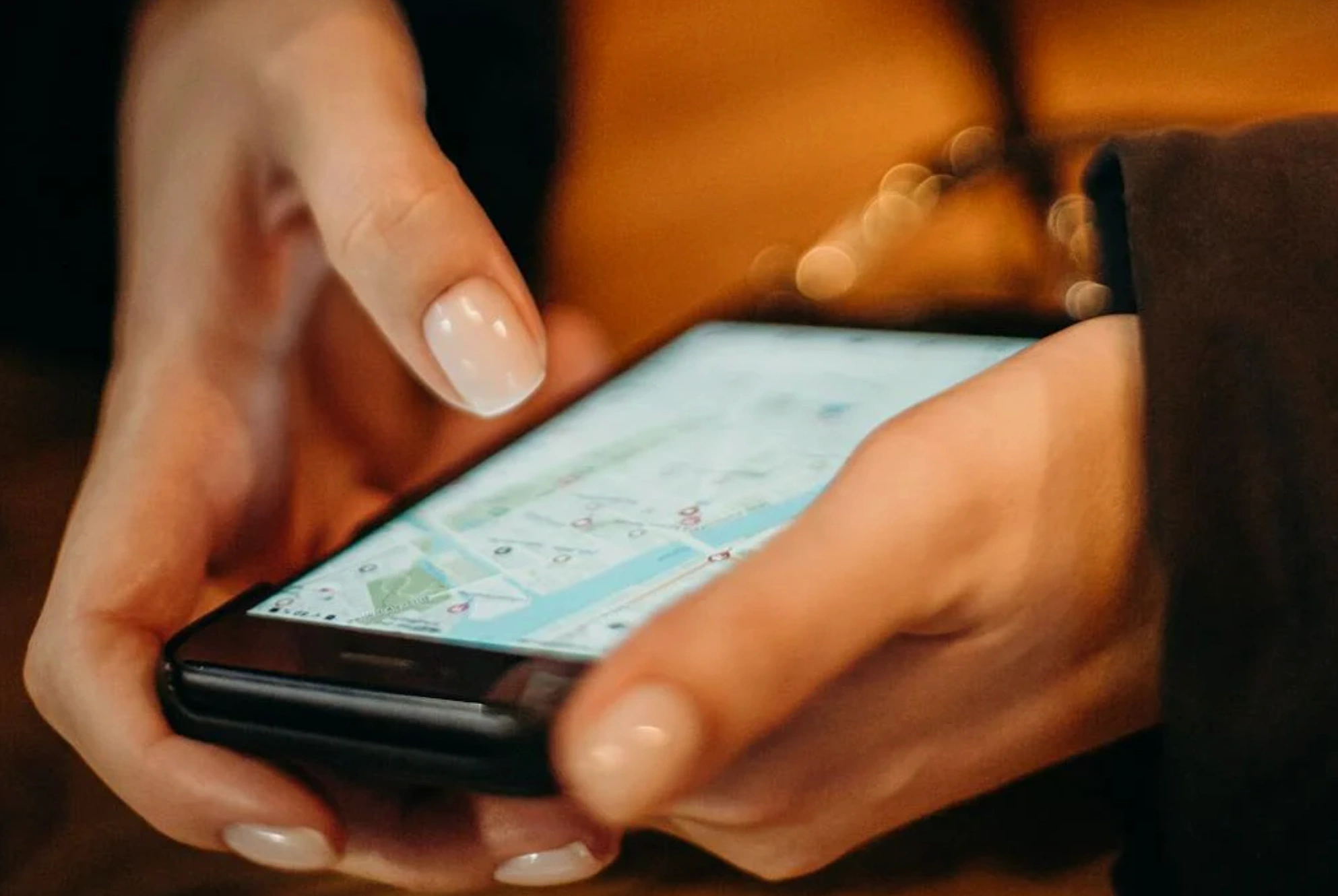 Customer checking a service business listing on a mobile map