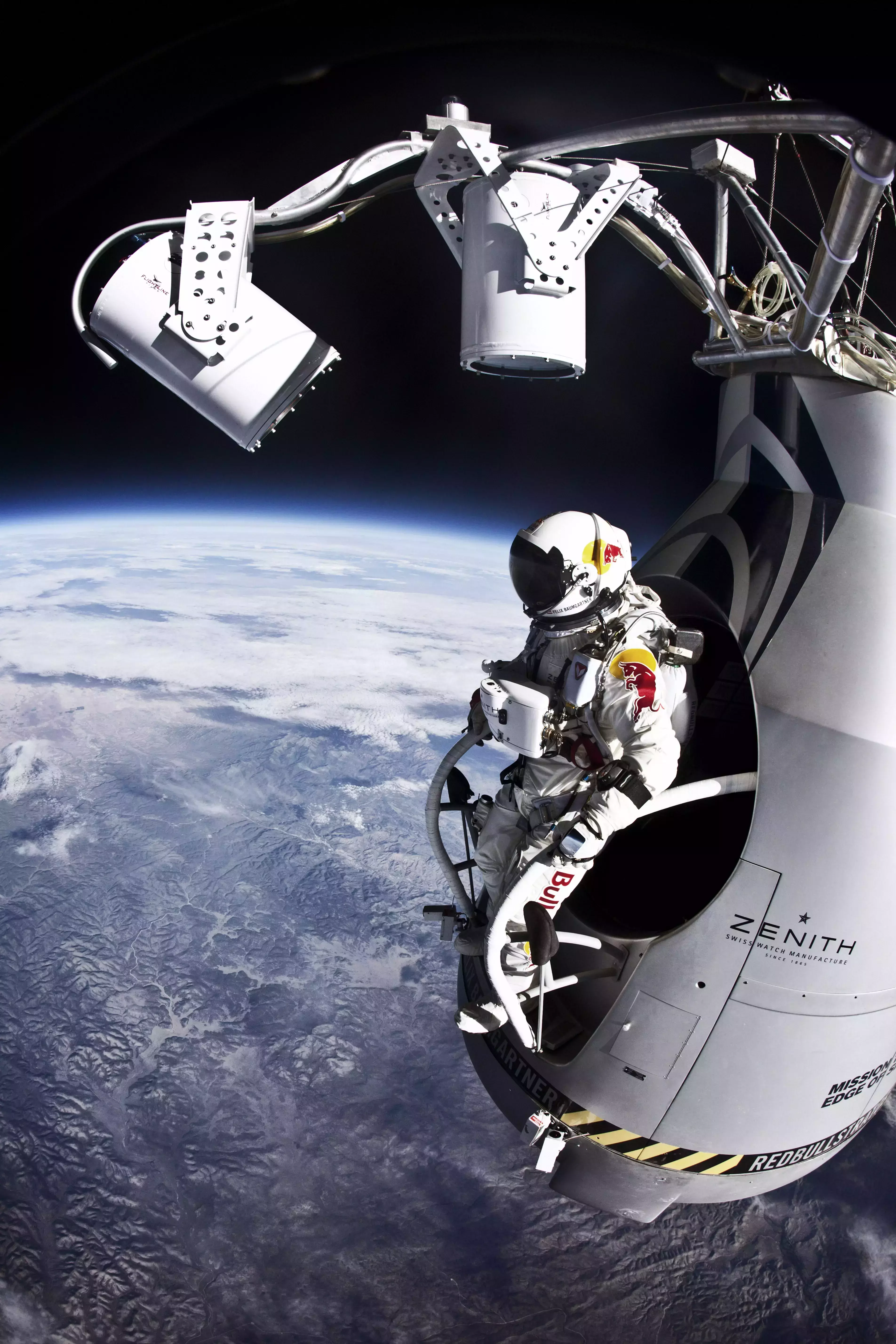 redbull man jumping out of spaceship