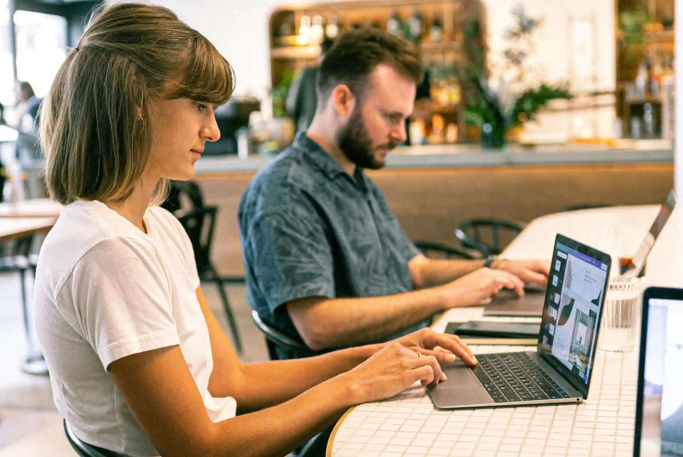 People working on laptops