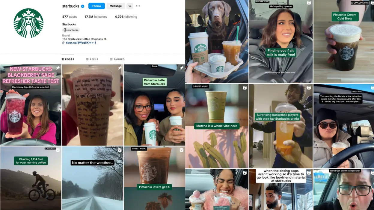 Starbucks instagram page