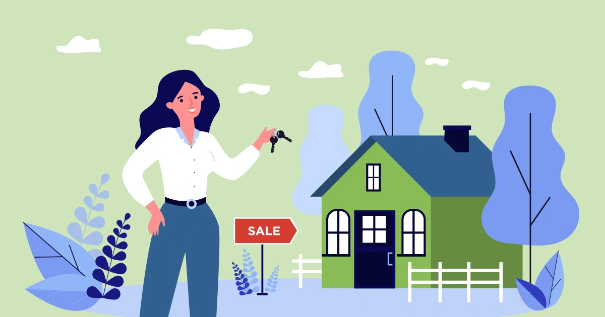 Illustration of a new home owner