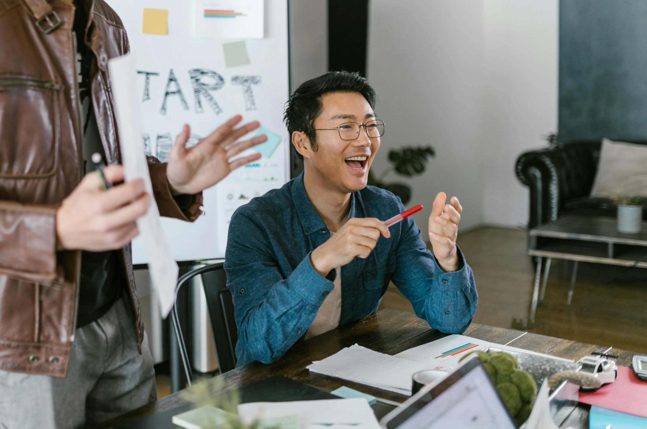 employees content in meeting