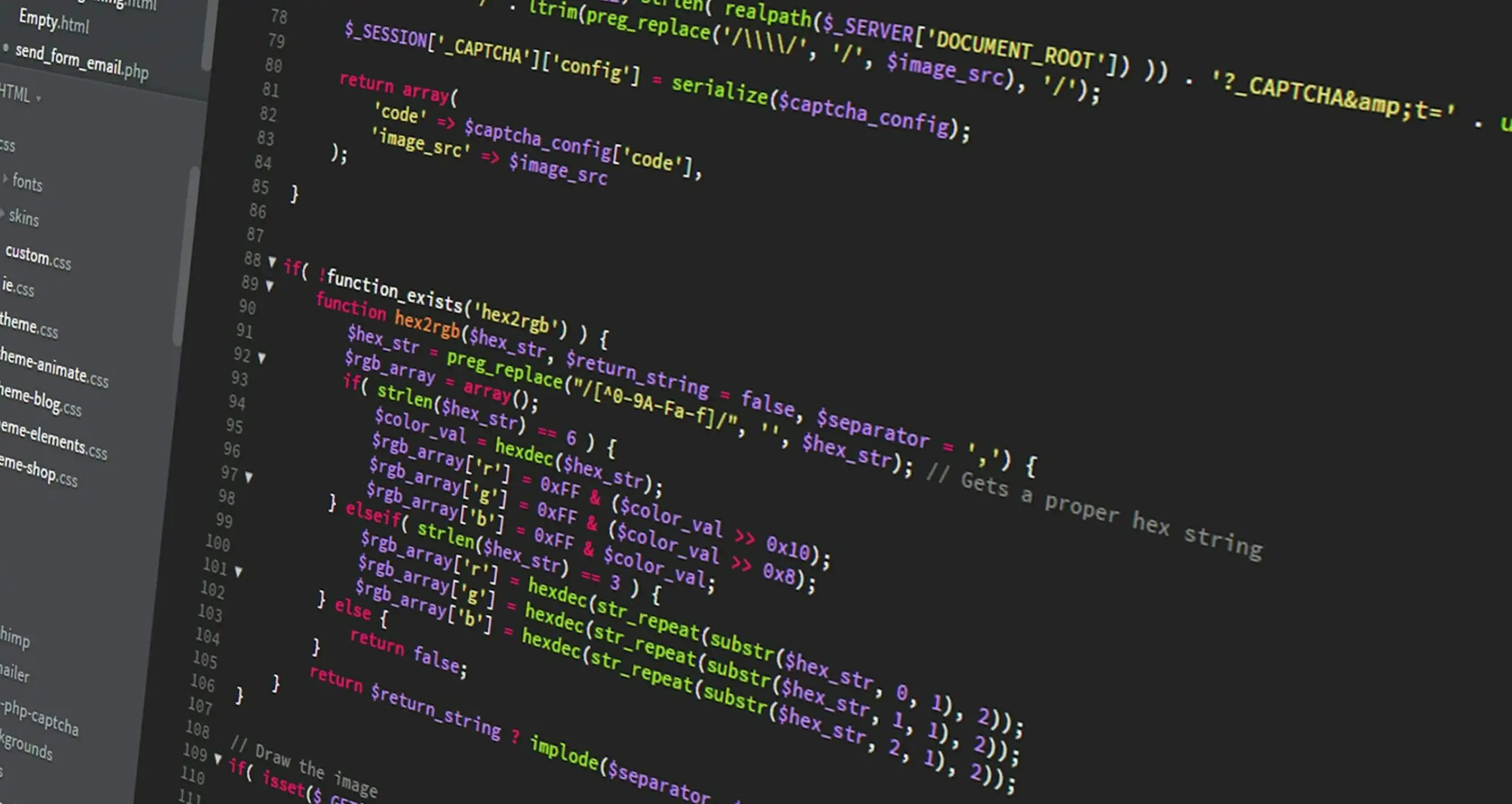 website code