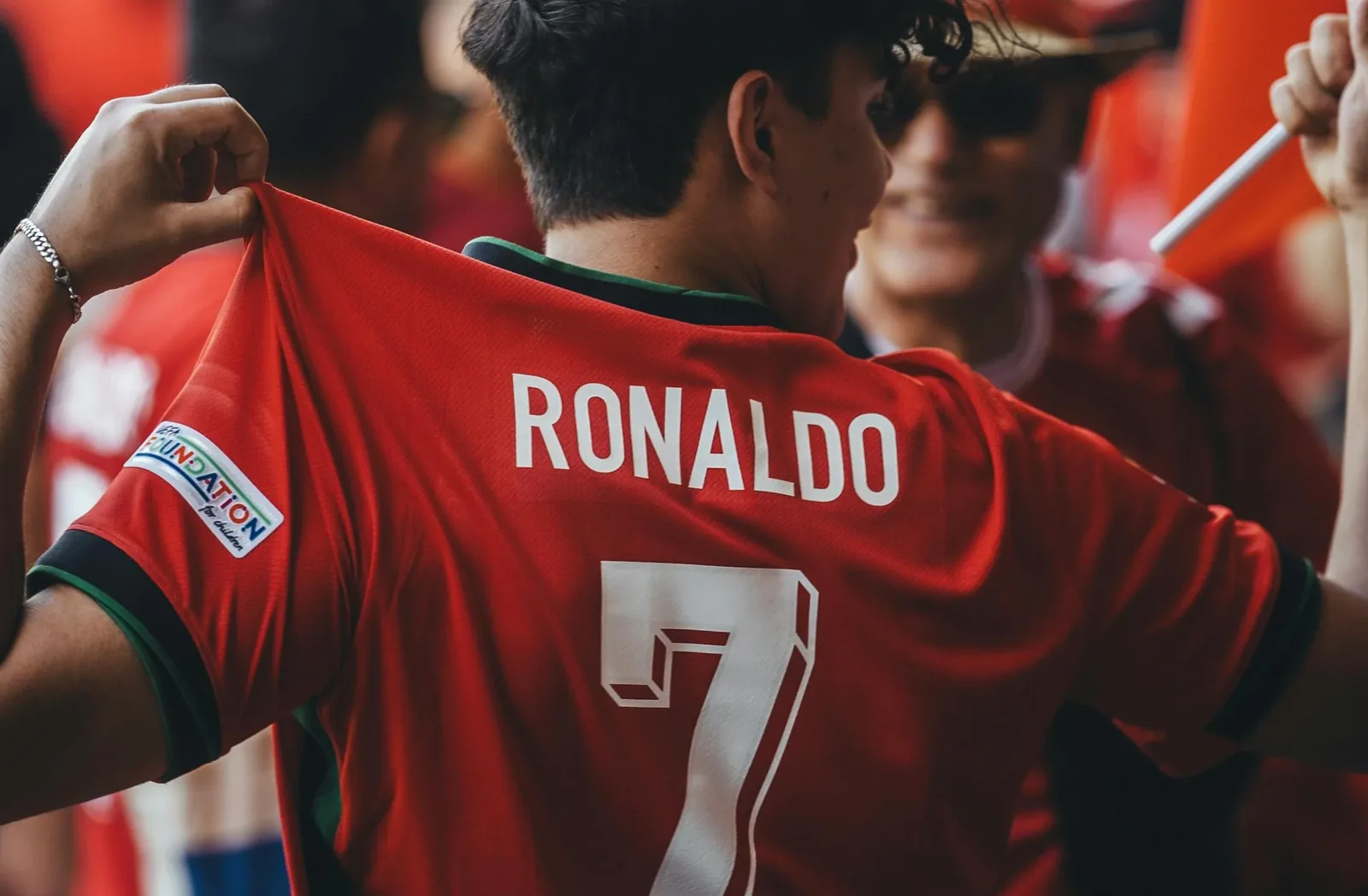 boy wearing Ronaldo #7 jersey