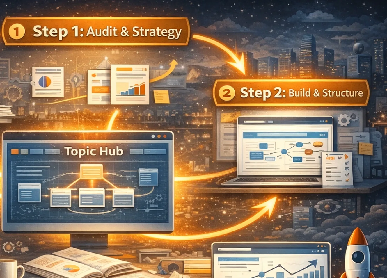 build plan for topic hubs