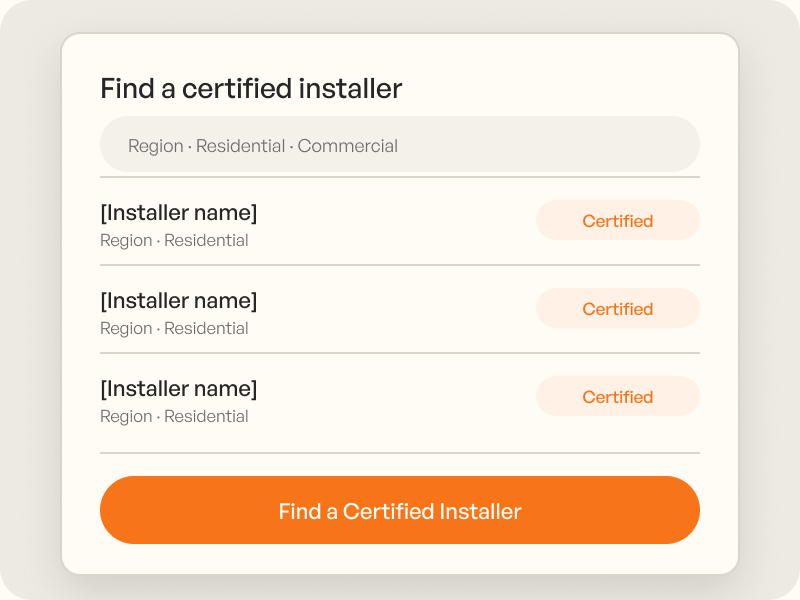The Solassure certified installer directory listing certified companies