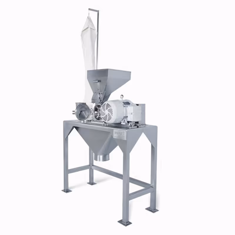 Molino pulverizador industrial fabricado en acero inoxidable para molienda extra fina con motor