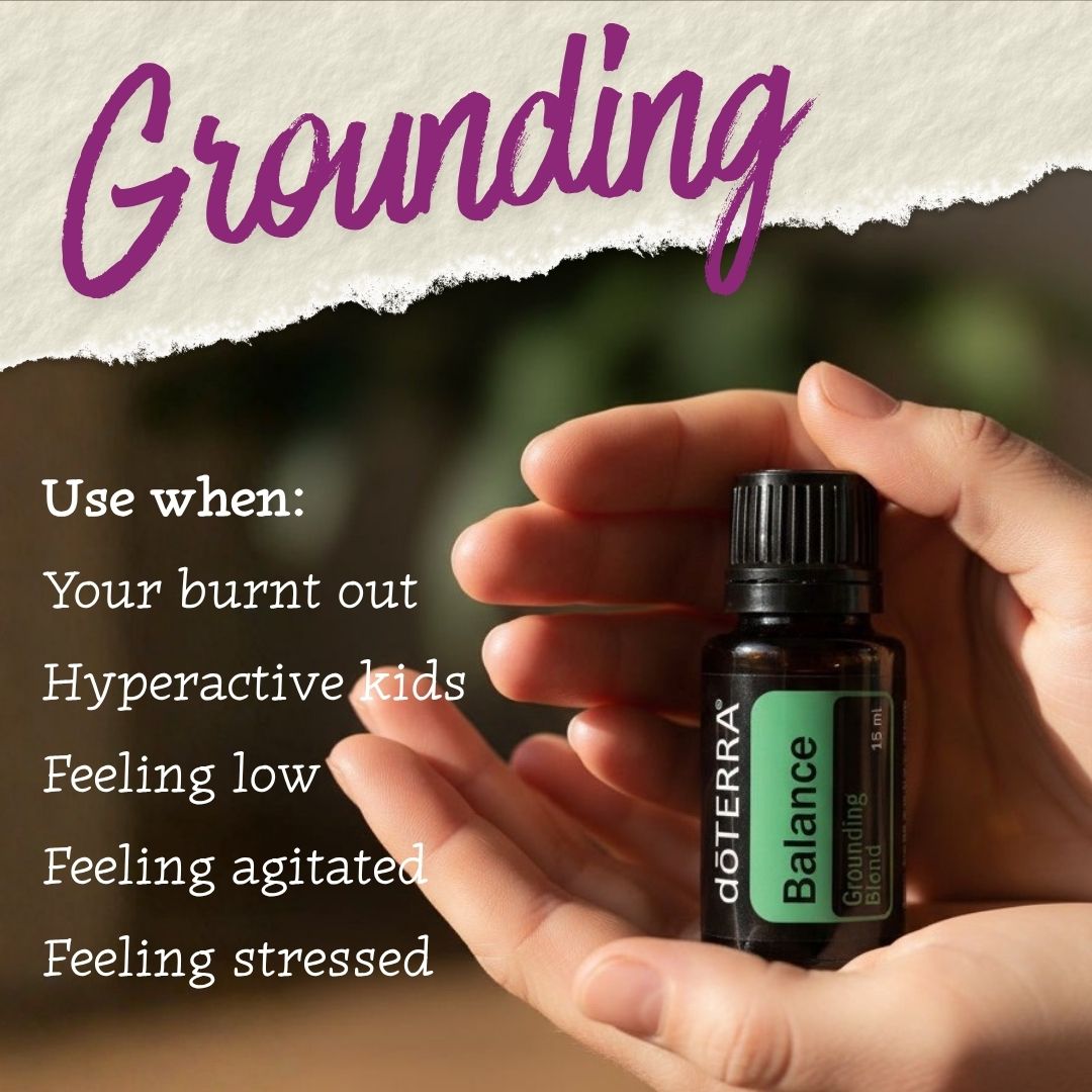 Bottle of doTERRA Balance essential oil blend, one of the products our family incorporated into a calming bedtime routine.