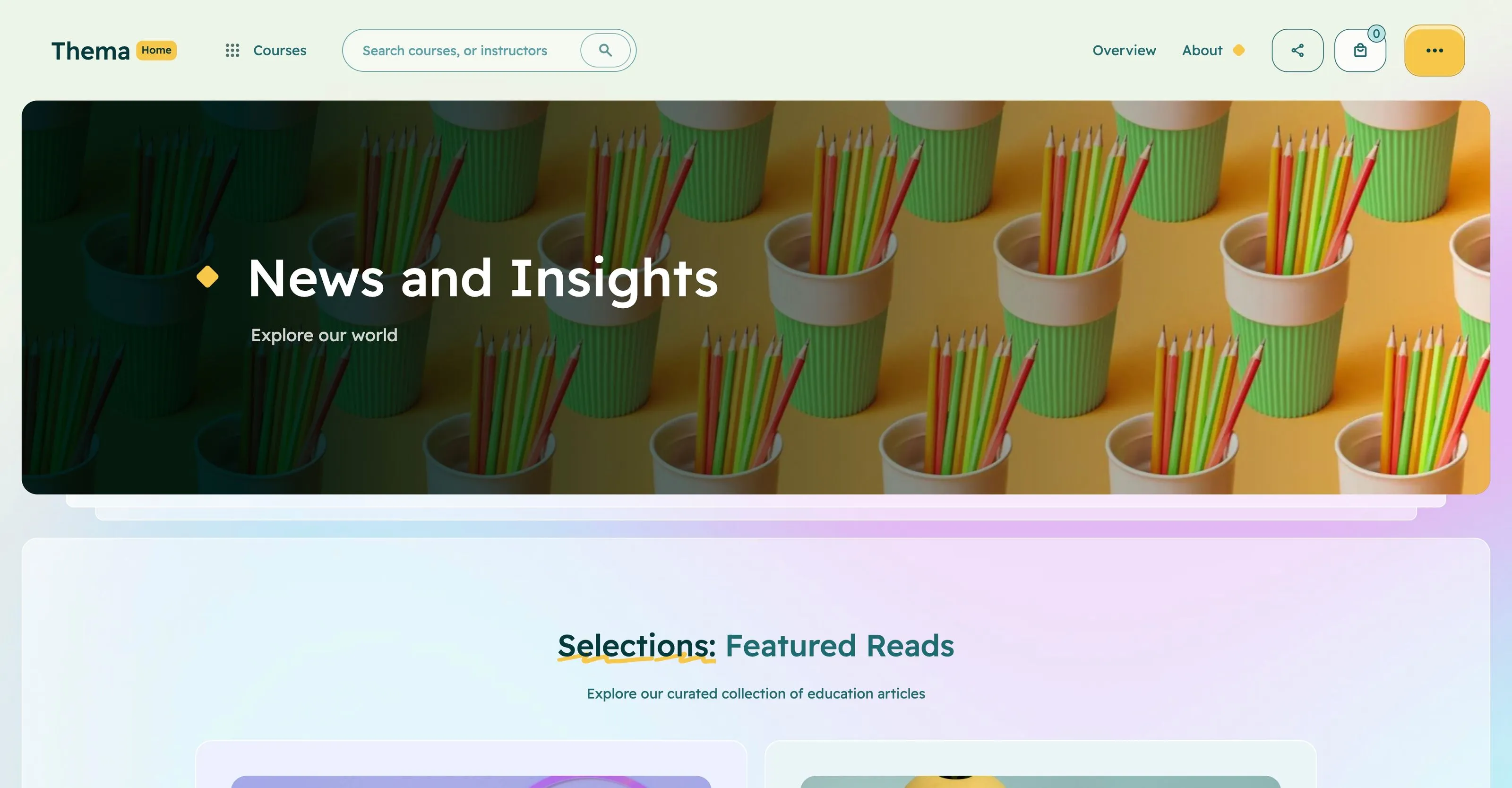 Thema: Education learning Webflow website template screen