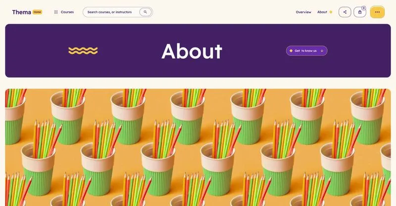 Thema: Education learning Webflow website template screen