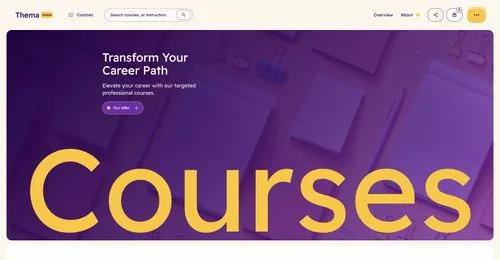 Thema: Education learning Webflow website template screen