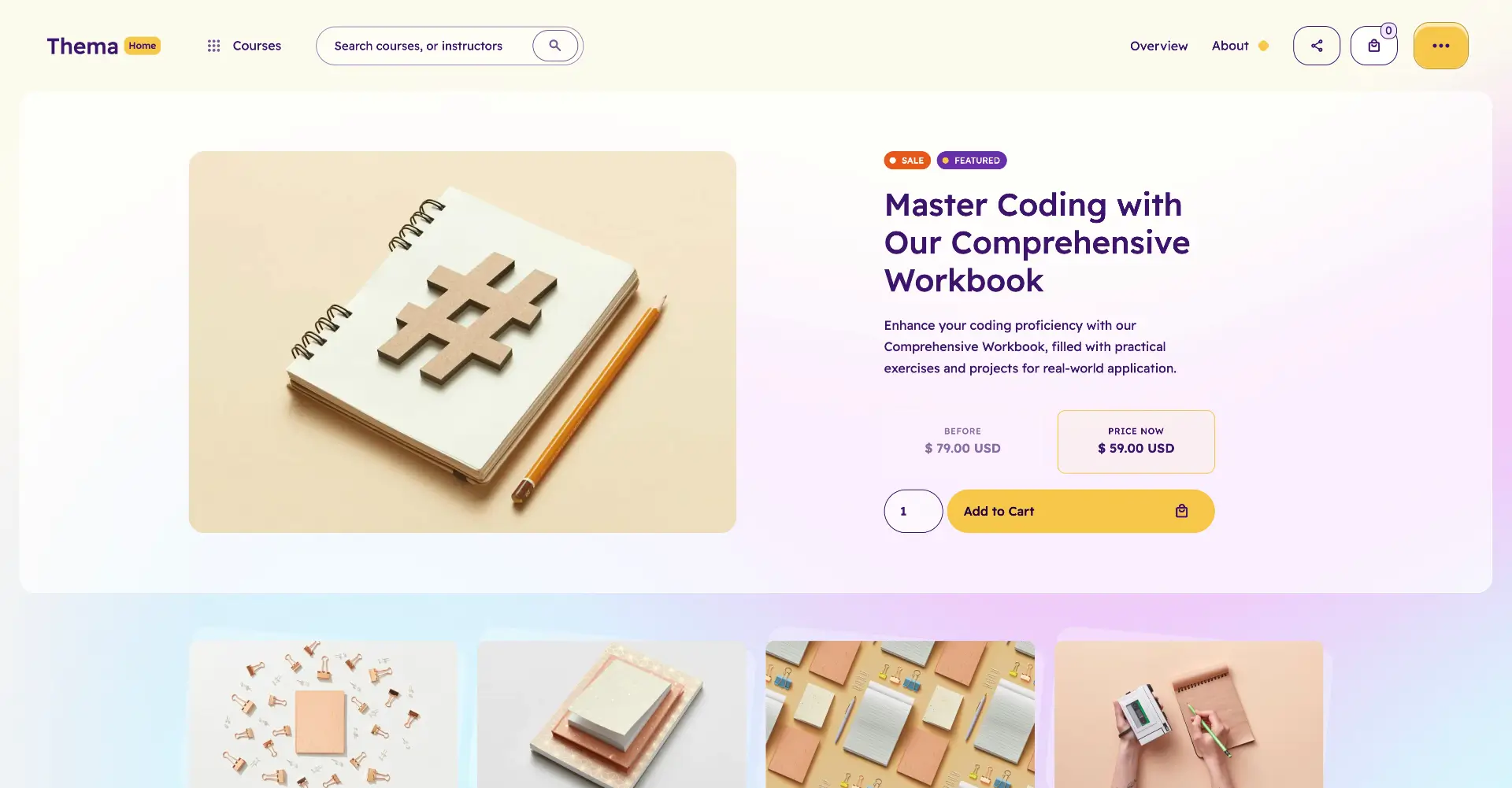 Thema: Education learning Webflow website template screen