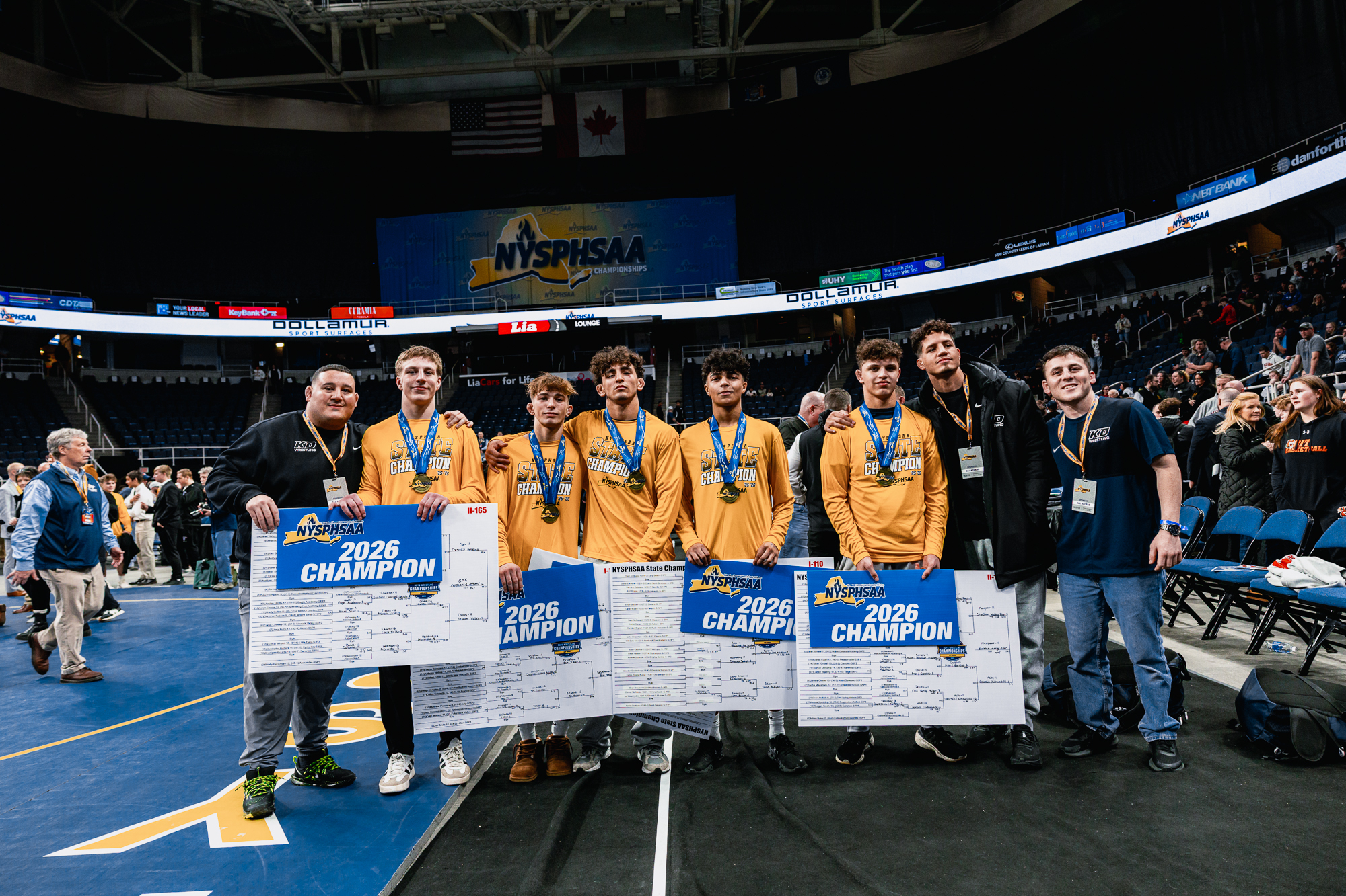 Sports team members participating in a professional event