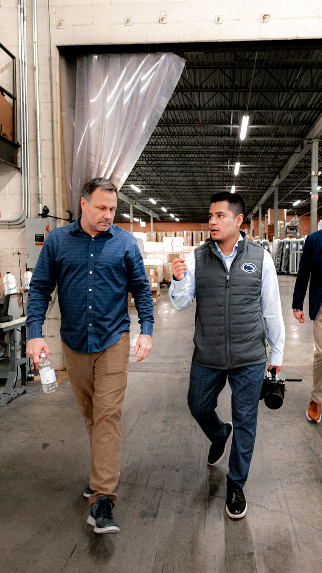 Owner of MattressGrove and Jazz Ortiz strategizing content for their factory.
