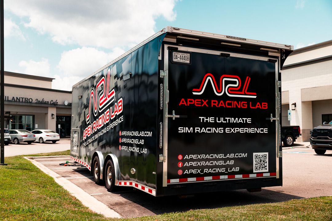 Apex Racing Lab mobile racing simulator trailer