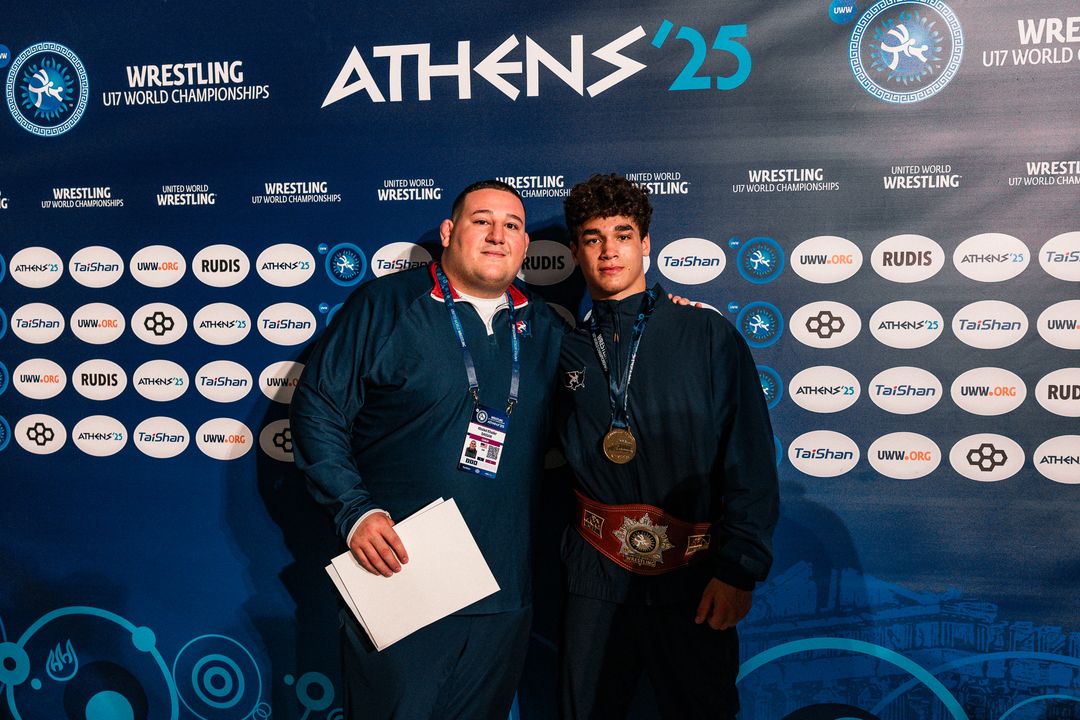 Penn State wrestling athletes at the Athens 2025 wrestling event