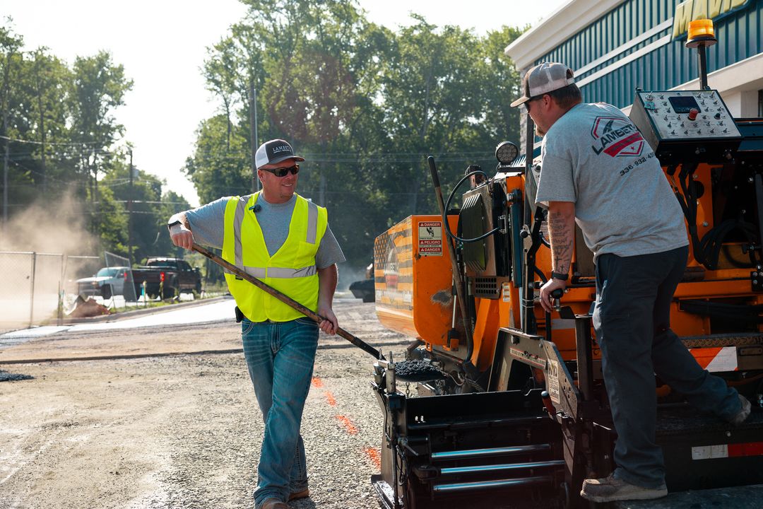 Lambeth Asphalt Services crew completing road paving work