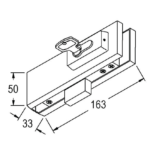 Frameless Glass Bottom Patch Lock – product view