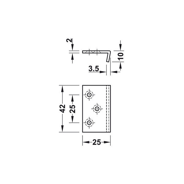 Häfele SYMO Angled Striking Plate – product view