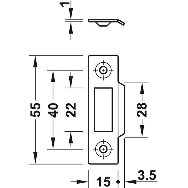 Häfele SYMO Spring Bolt Strike – product view