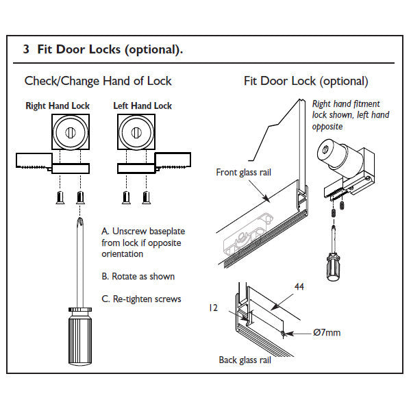 Zenith Universal Glass Cylinder Lock – product view
