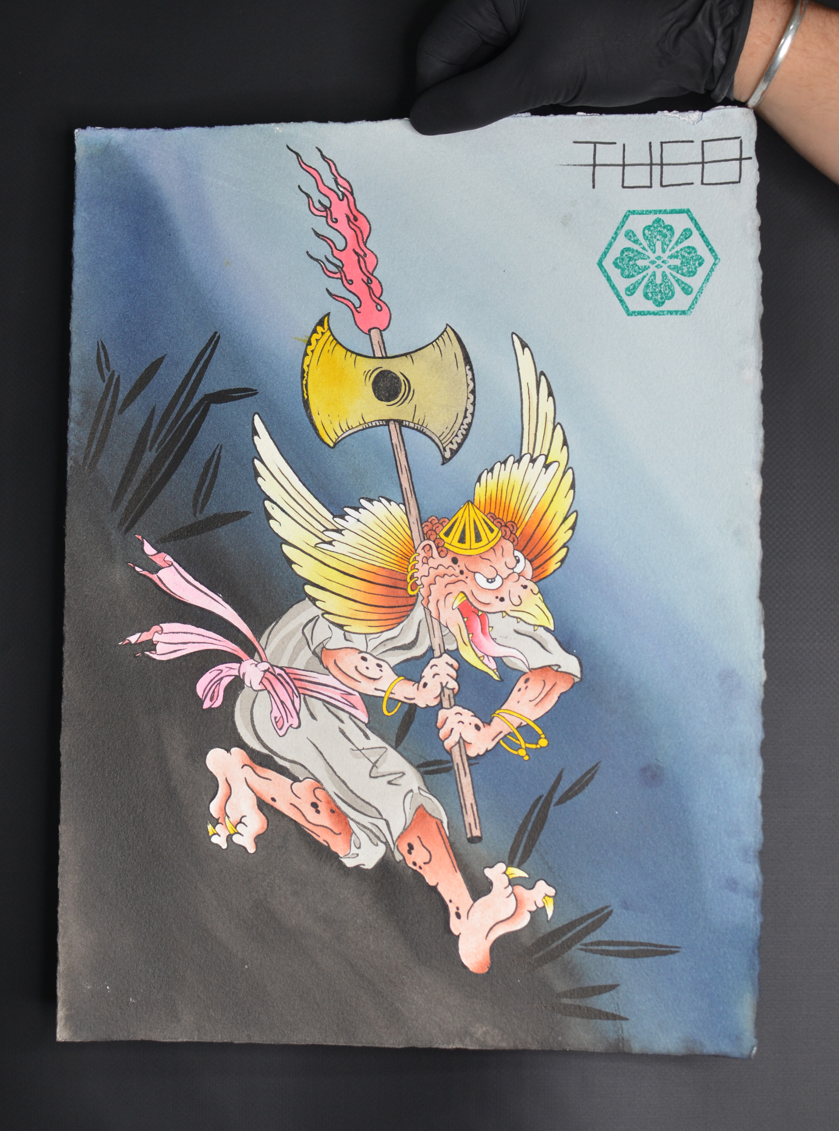 'Marching Tengu' Original Painting by Tucolos 