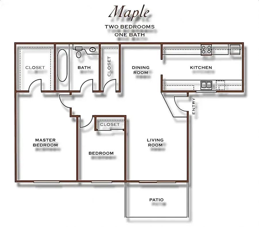 2x1 floor plan at Park Club