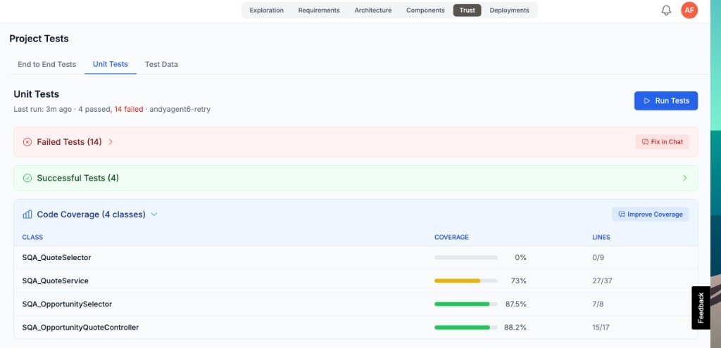 Tribal Project Tests - Unit Tests with code coverage for SQA classes