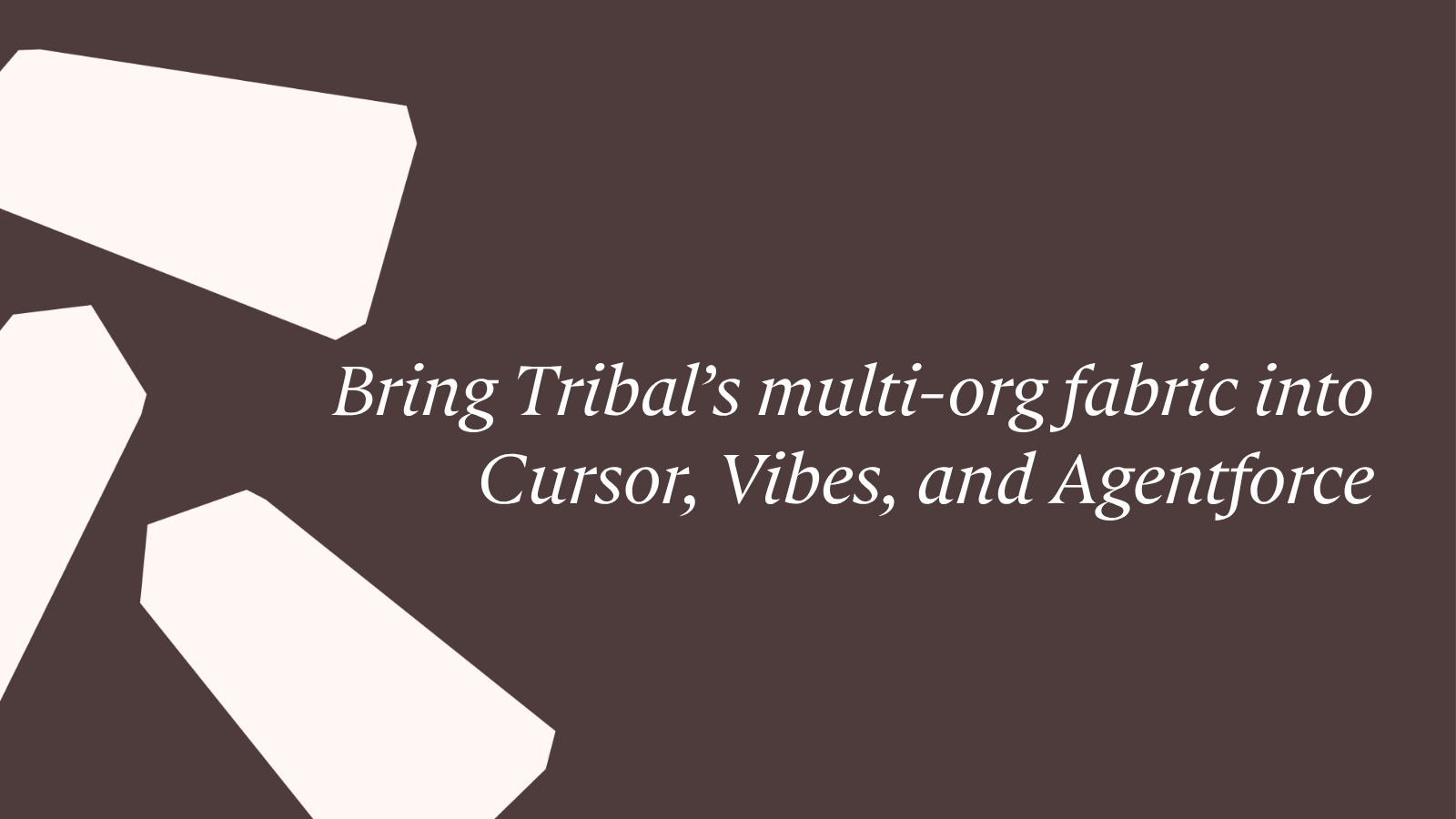 Bring Tribal’s multi-org fabric into Cursor, Vibes, and Agentforce