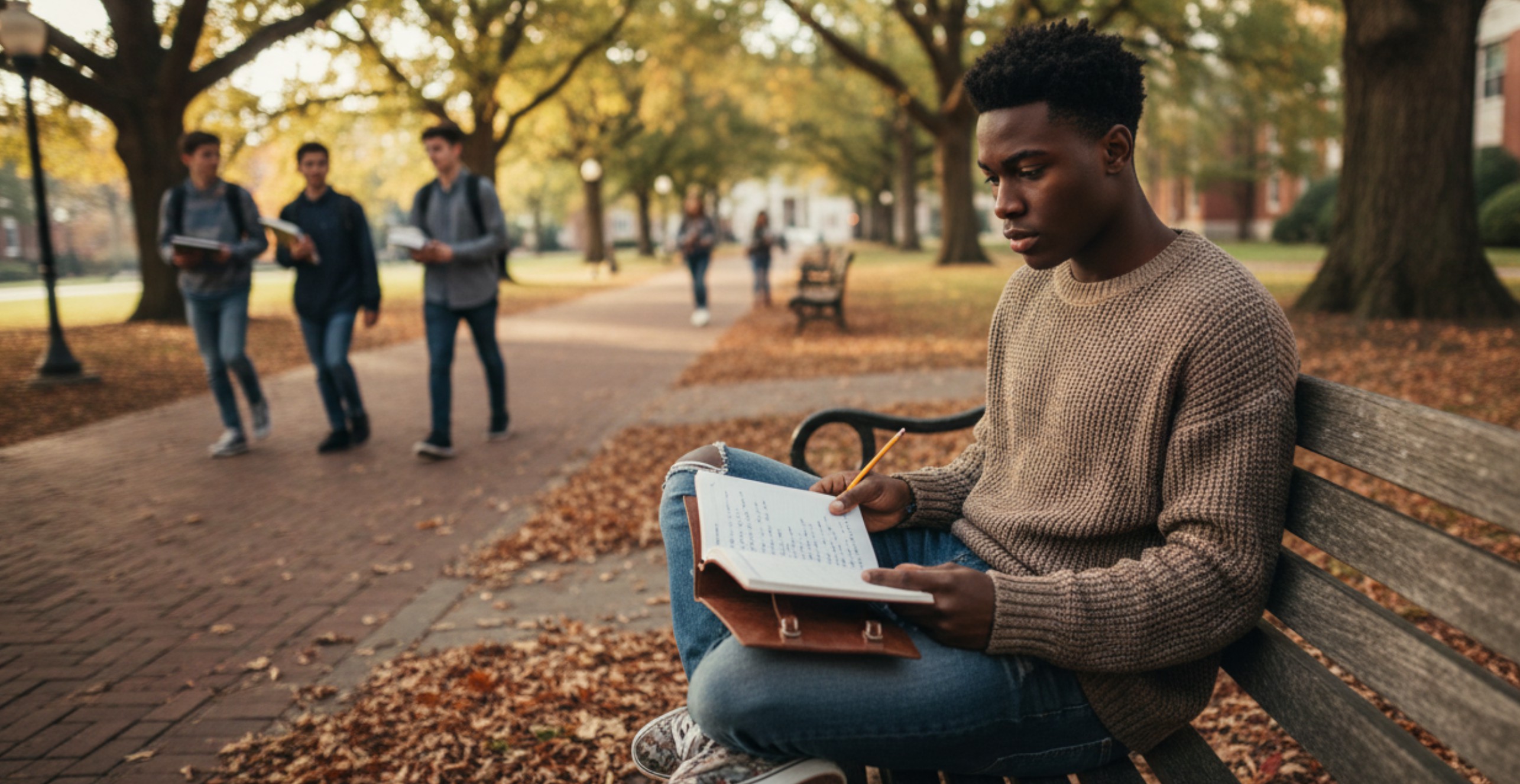 Frustrated law student reviewing documents