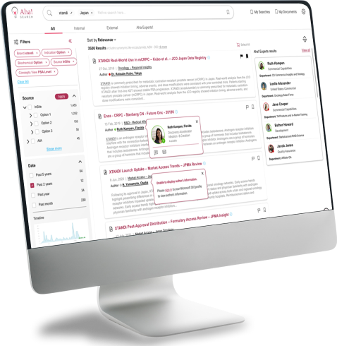 Aha! Search Portal mockup