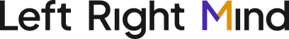 Text logo reading Left Right Mind with a multicolored stylized M in Mind.