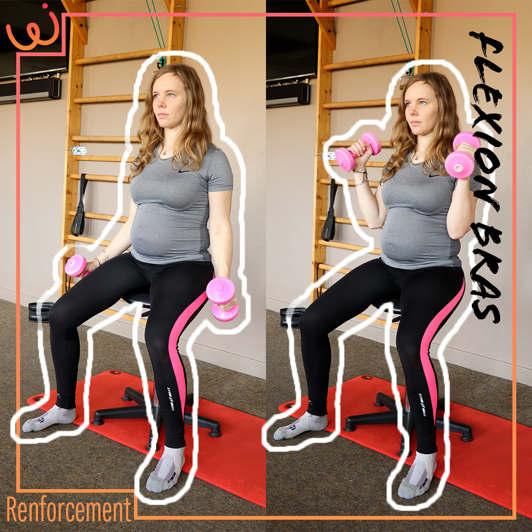 Exercice de flexion de bras pendant la grossesse