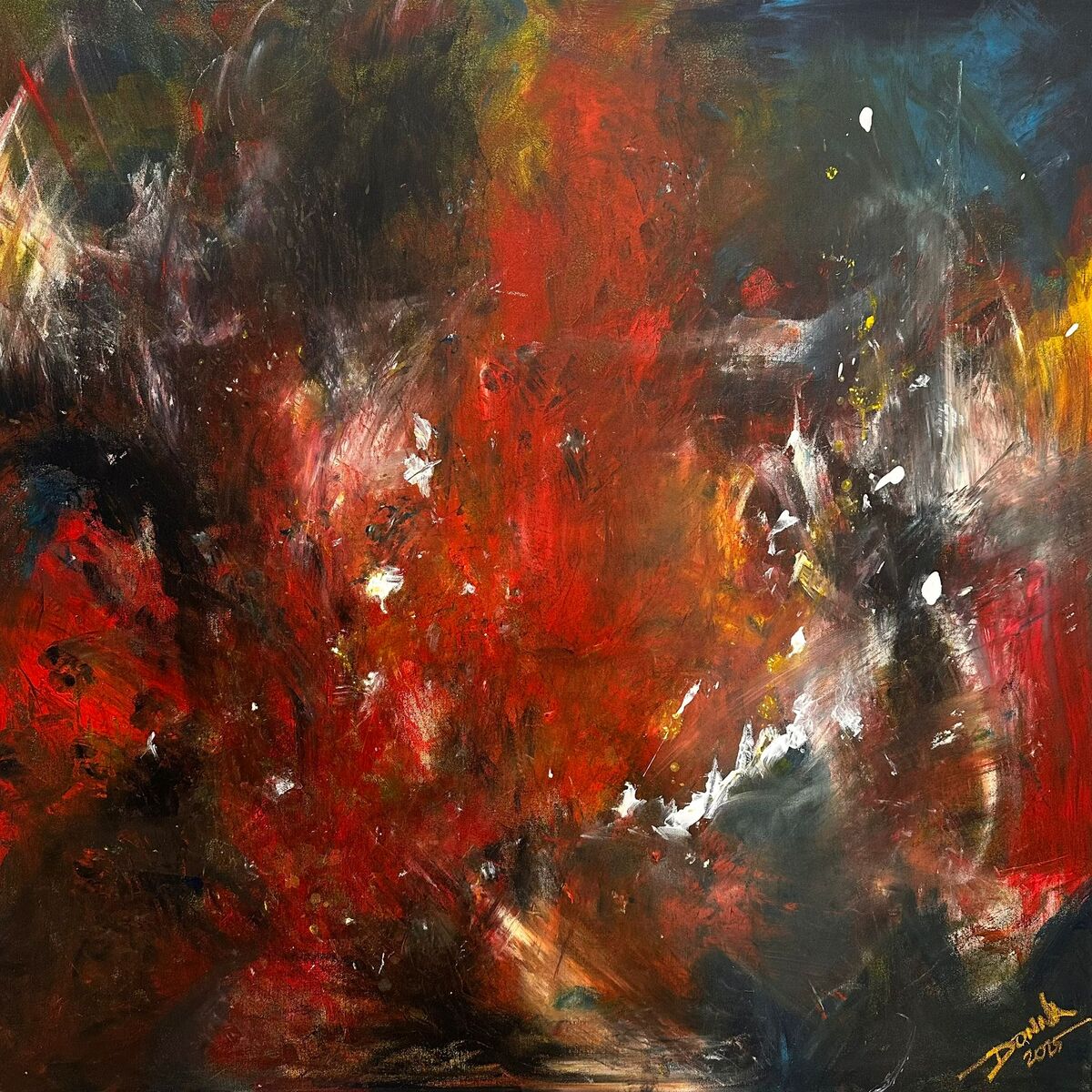 Ego by Donna Pace, an abstract acrylic painting on canvas exploring confidence and tension