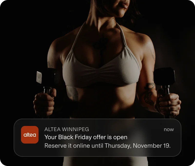 A wallet pass notification: your Black Friday offer is open