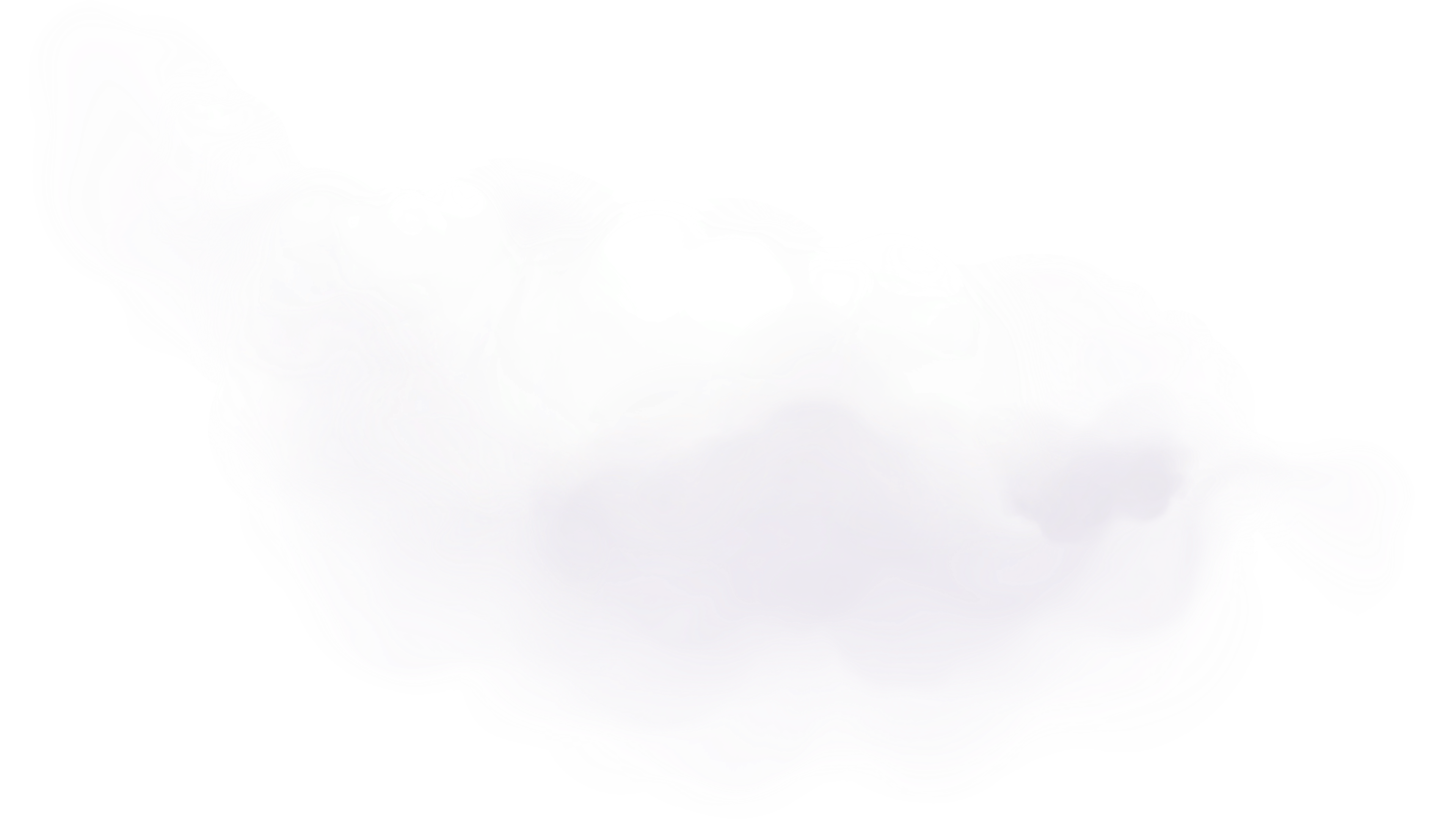 Soft white and light gray cloud shape with subtle shading and transparency on black background.