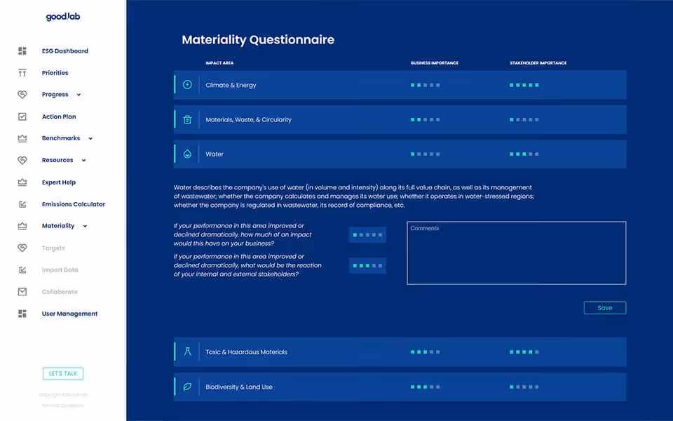 ESG Materiality Assessment Tool