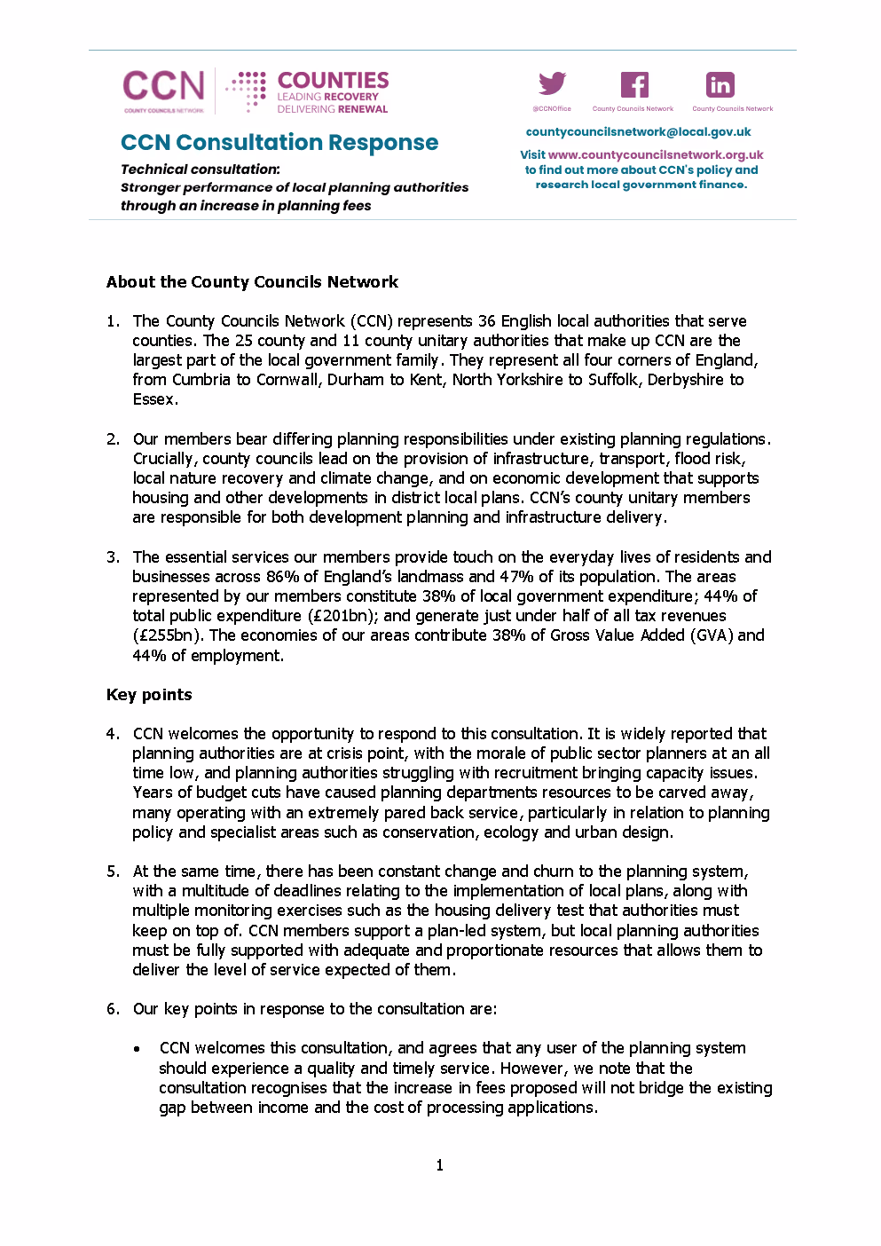 Consultation response: Stronger performance of local planning authorities through an increase in planning fees