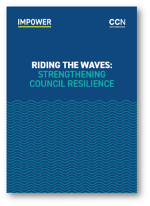 Book cover for "Riding the Waves: Strengthening Council Resilience" by Empower and CCN