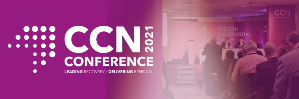 CCN 2021 Conference banner with attendees and "Unleash the Potential" tagline displayed.