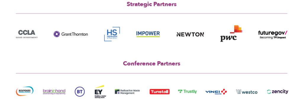 Logos of strategic and conference partners including CCLA, Grant Thornton, and PwC.