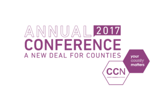 Annual 2017 Conference poster with "A New Deal for Counties" theme and CCN logo
