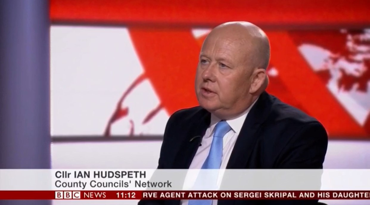 Councillor Ian Hudspeth from County Councils' Network speaking on BBC News