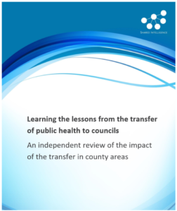 Document cover about learning lessons from public health transfer to councils