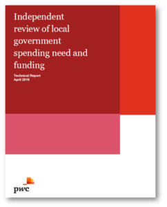 PwC independent review of local government spending needs and funding report cover