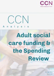 CCN Analysis report cover on adult social care funding and spending review document