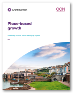 Grant Thornton CCN report cover showing coastal town with boats and waterfront buildings
