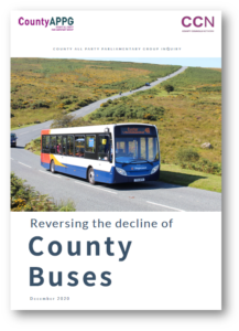 County Buses publication cover showing blue bus on rural road