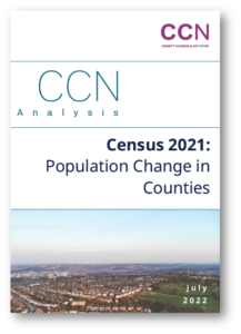 CCN Analysis cover showing aerial view of county with Census 2021 population change data
